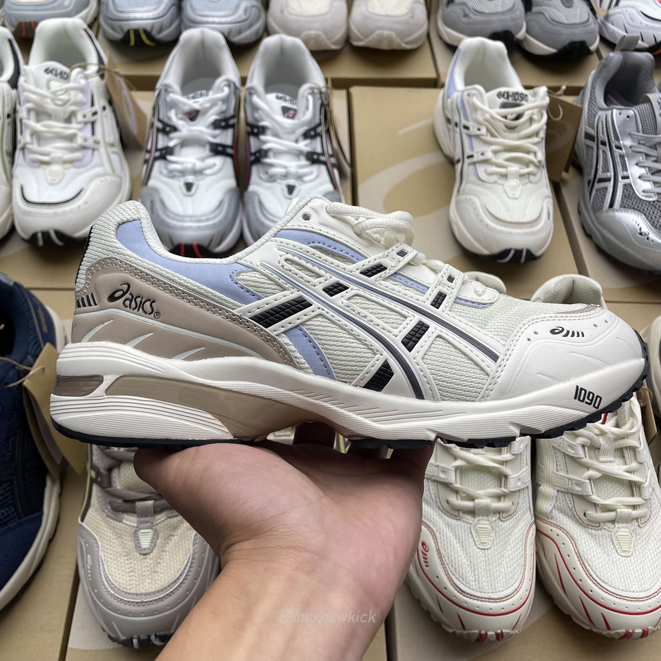 Asics Gel 1090 Grey Beige Birch French Blue White Sage Silver Cream Brown Silver Cream Gray Blue (2) - newkick.app